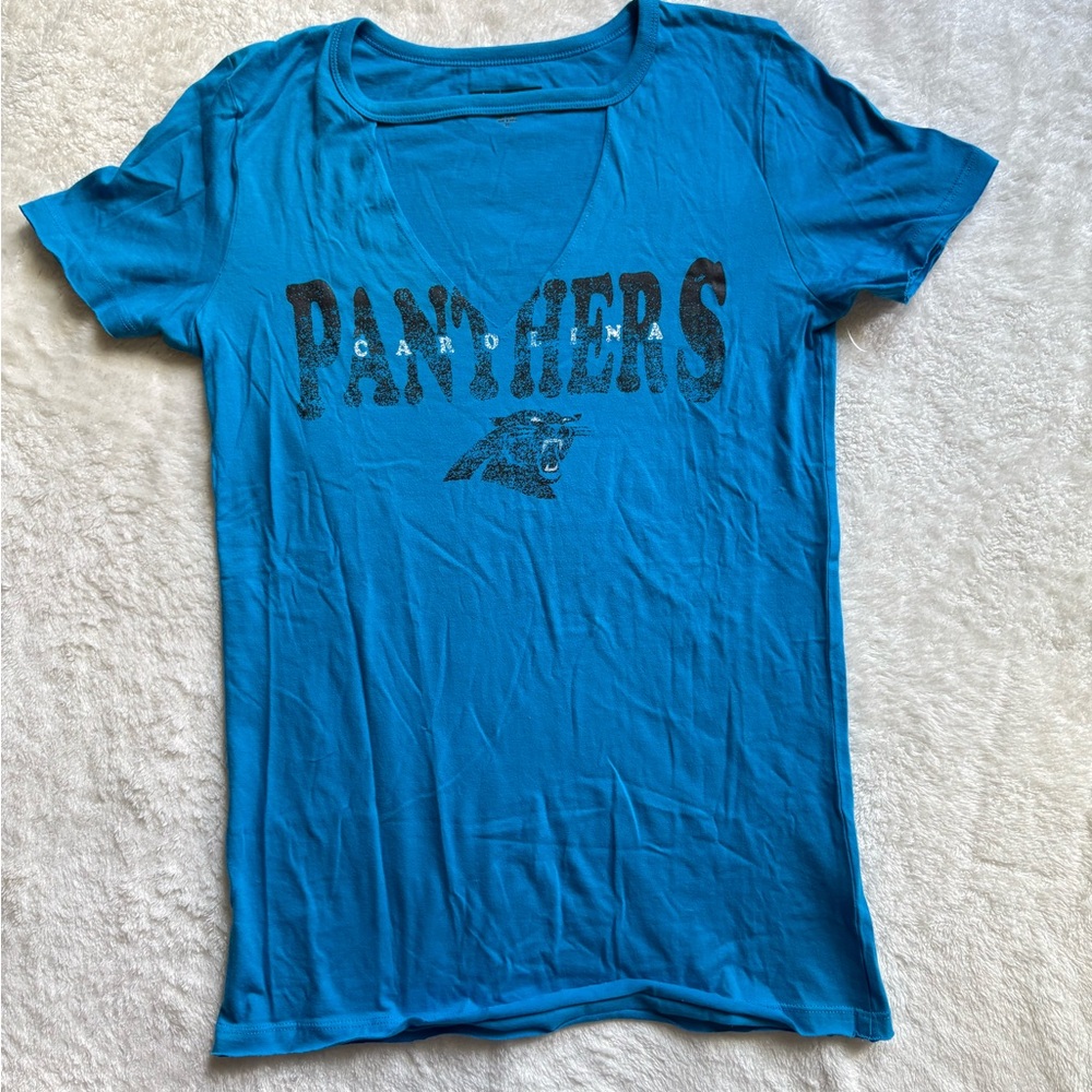 NFL Carolina Panthers Blue V Neck T-Shirt
